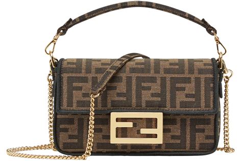 fendi 8br600a6v5f17u4|Fendi Baguette Mini Jacquard FF Fabric Bag Brown.